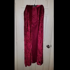 Hooded Cape Cloak Long Red Velvet Adult Halloween Costume Vampire Witch Etc.